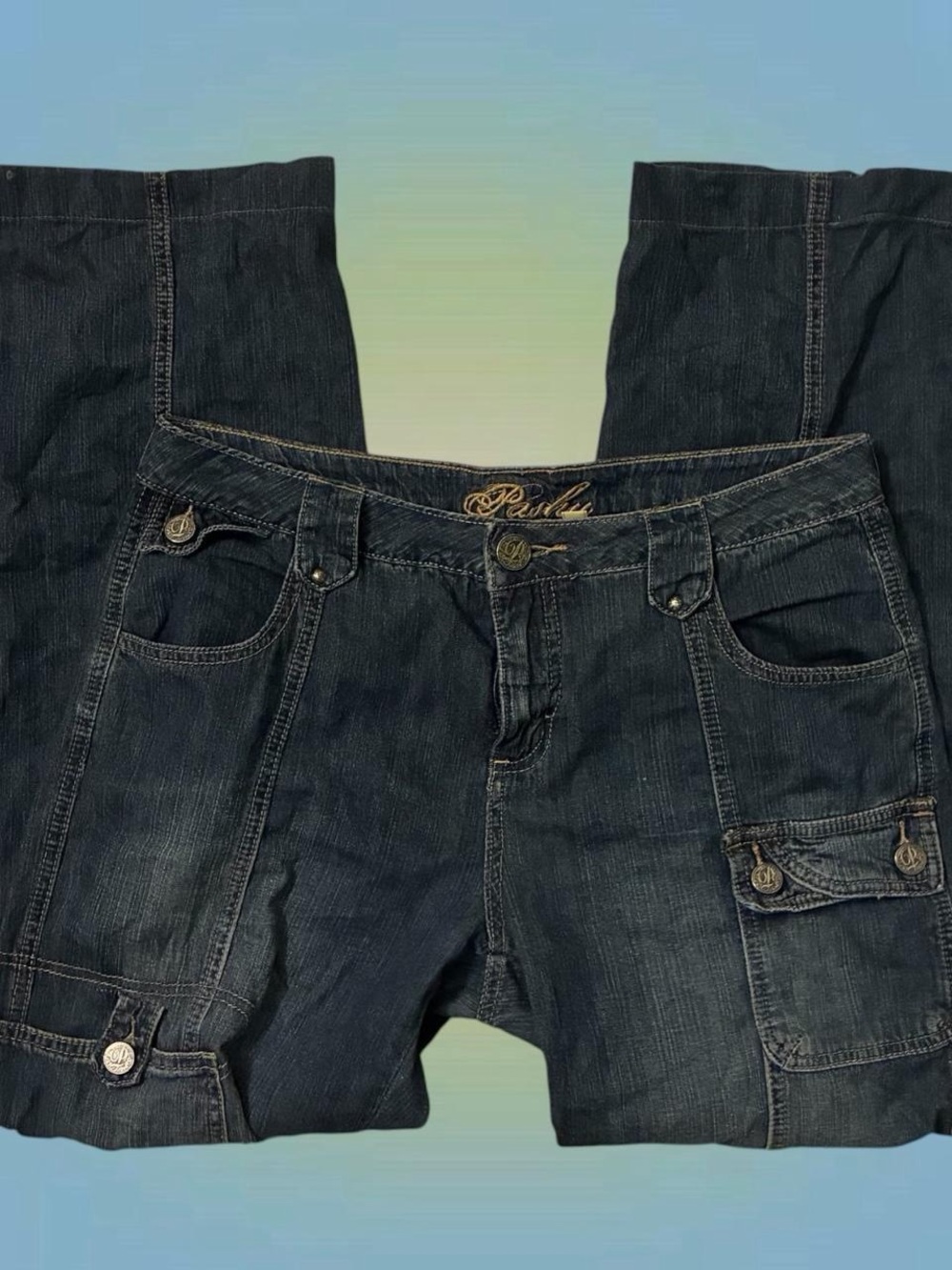 Dark Indigo Y2K Cargo Jeans